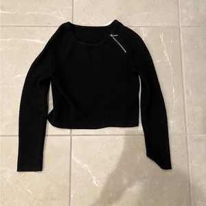 White House Black Market Cropped Sweater Black